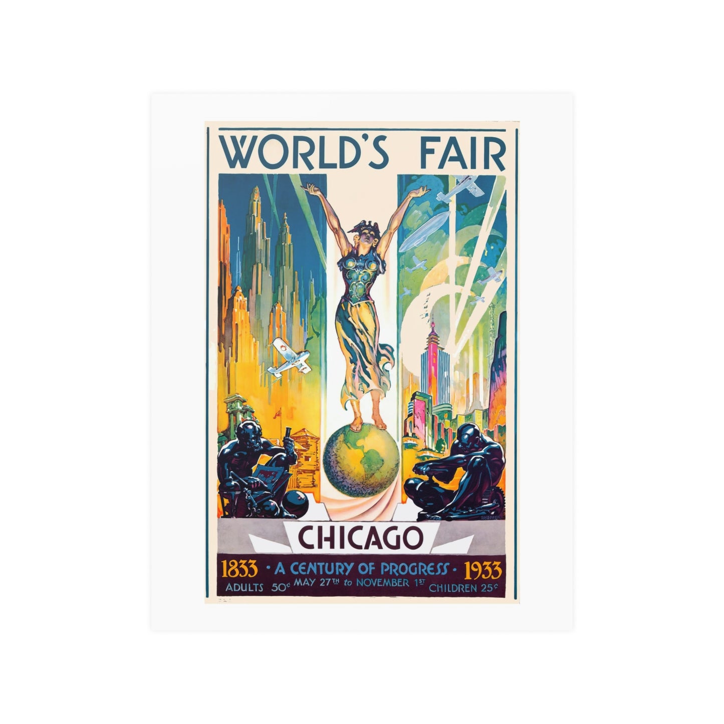 Chicago World's Fair | 1833 to 1933 | Century of Progress Statues