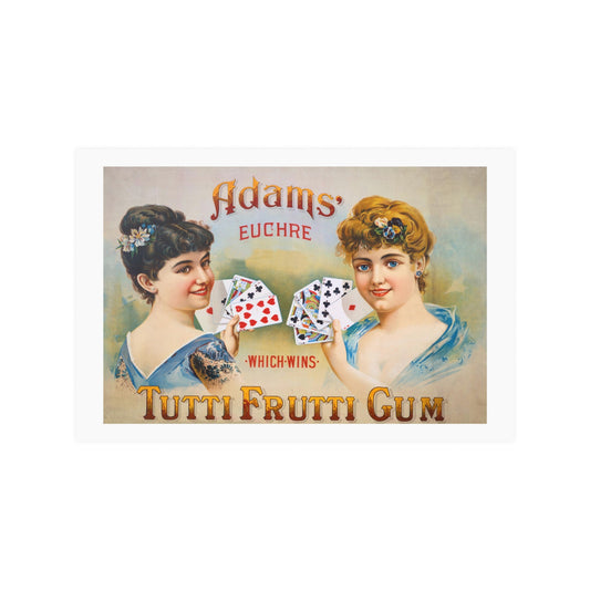 Adam's Tutti Frutti Gum | Vintage Litho Image