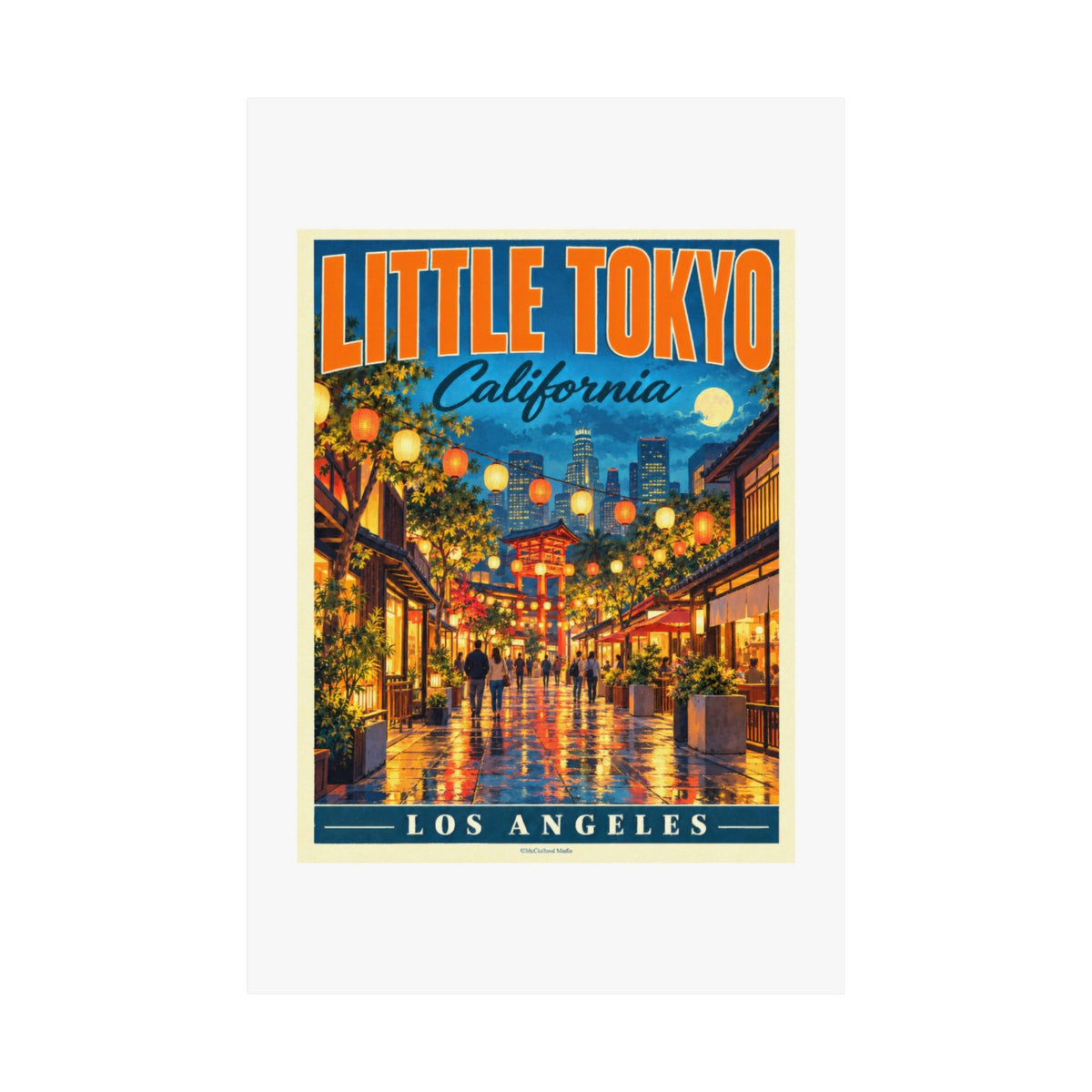 Little Tokyo, Los Angeles | Pacific Moderne Travel Poster