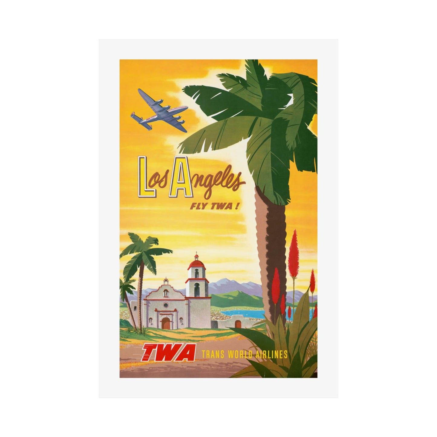 Los Angeles Air Travel #1 | TWA | Mid Century | Poster