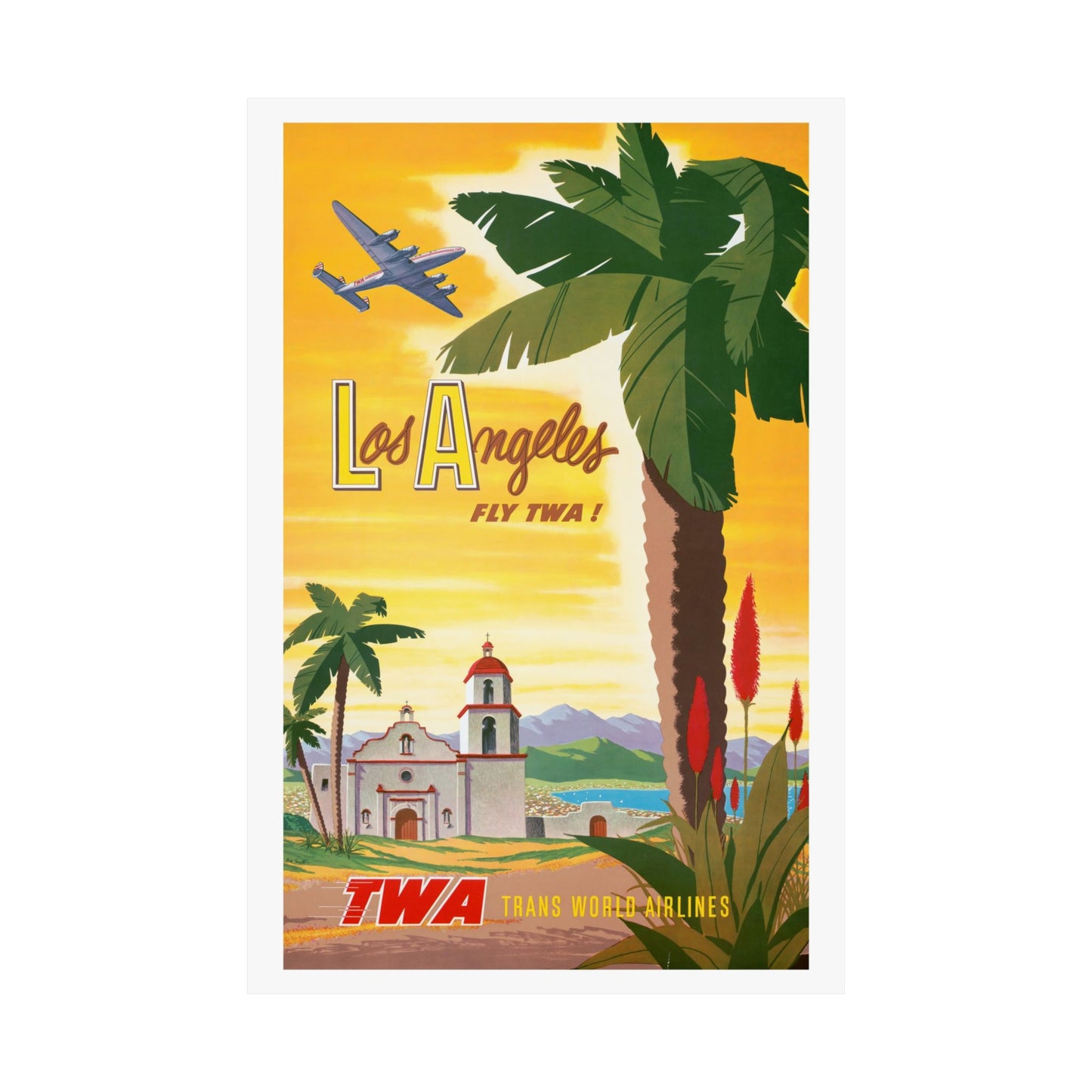 Los Angeles Air Travel #1 | TWA | Mid Century | Poster