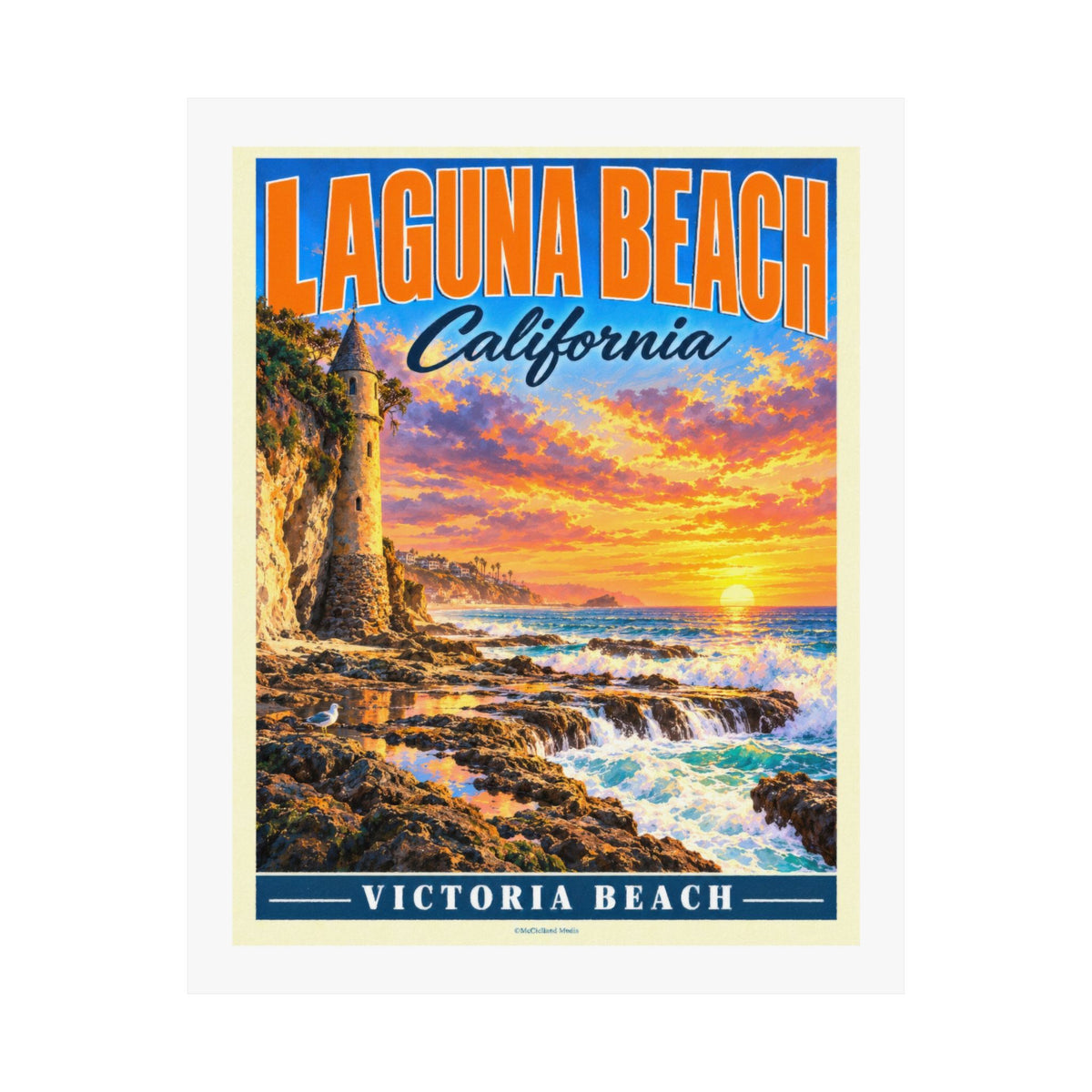 Victoria Beach Tower, Laguna Beach | Pacific Moderne Poster