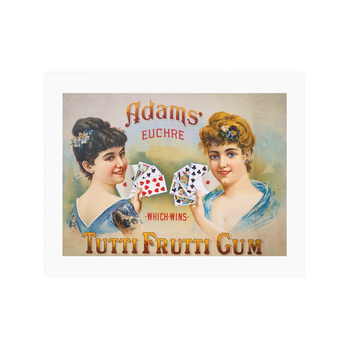 Adam's Tutti Frutti Gum | Vintage Litho Image