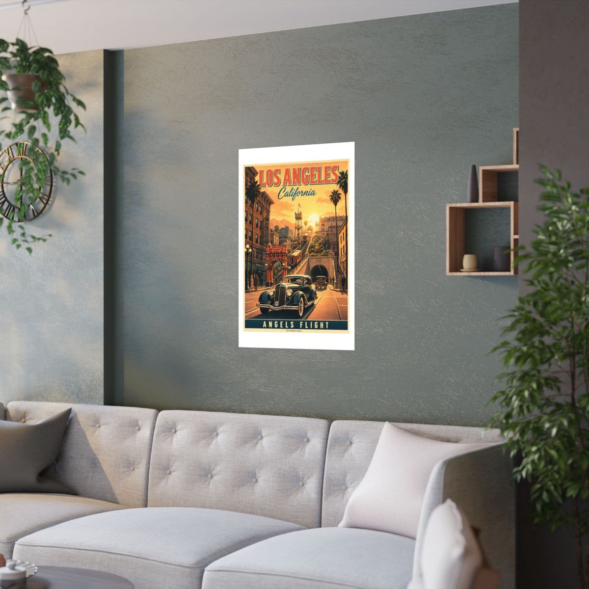 Angels Flight, Los Angeles | Pacific Moderne Travel Poster