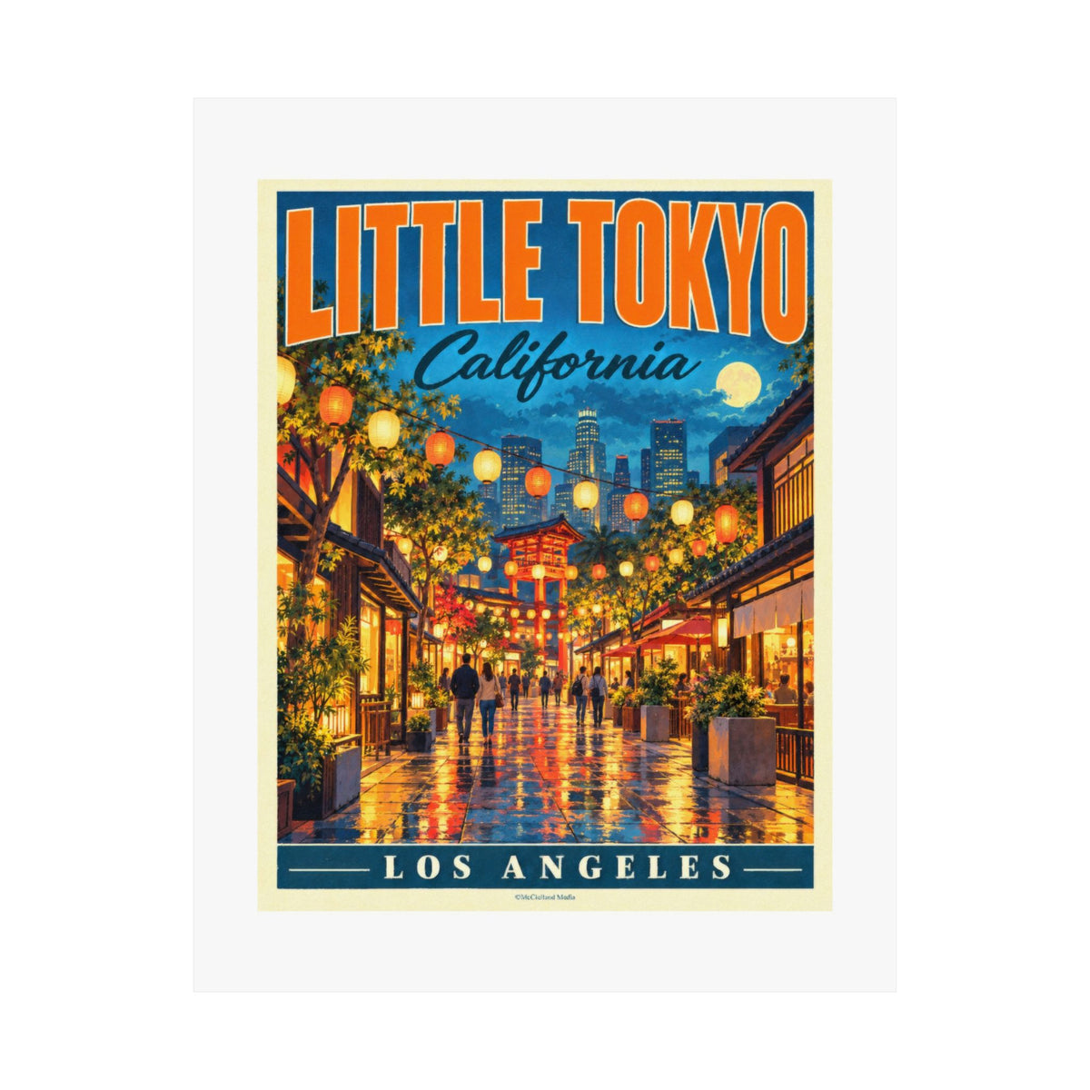 Little Tokyo, Los Angeles | Pacific Moderne Travel Poster