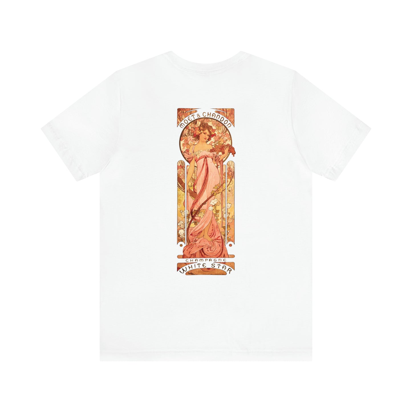 Champagne White Star | Alphonse Mucha | Unisex Jersey Short Sleeve Tee