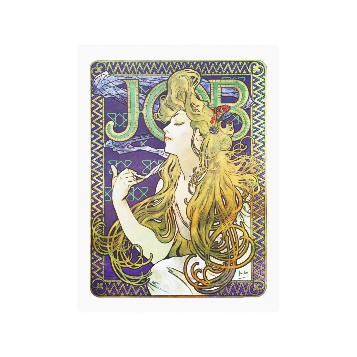 Job (1896) | Spaghetti Hair | Alphonse Mucha | Poster