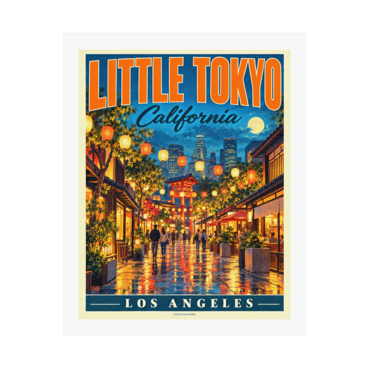 Little Tokyo, Los Angeles | Pacific Moderne Travel Poster