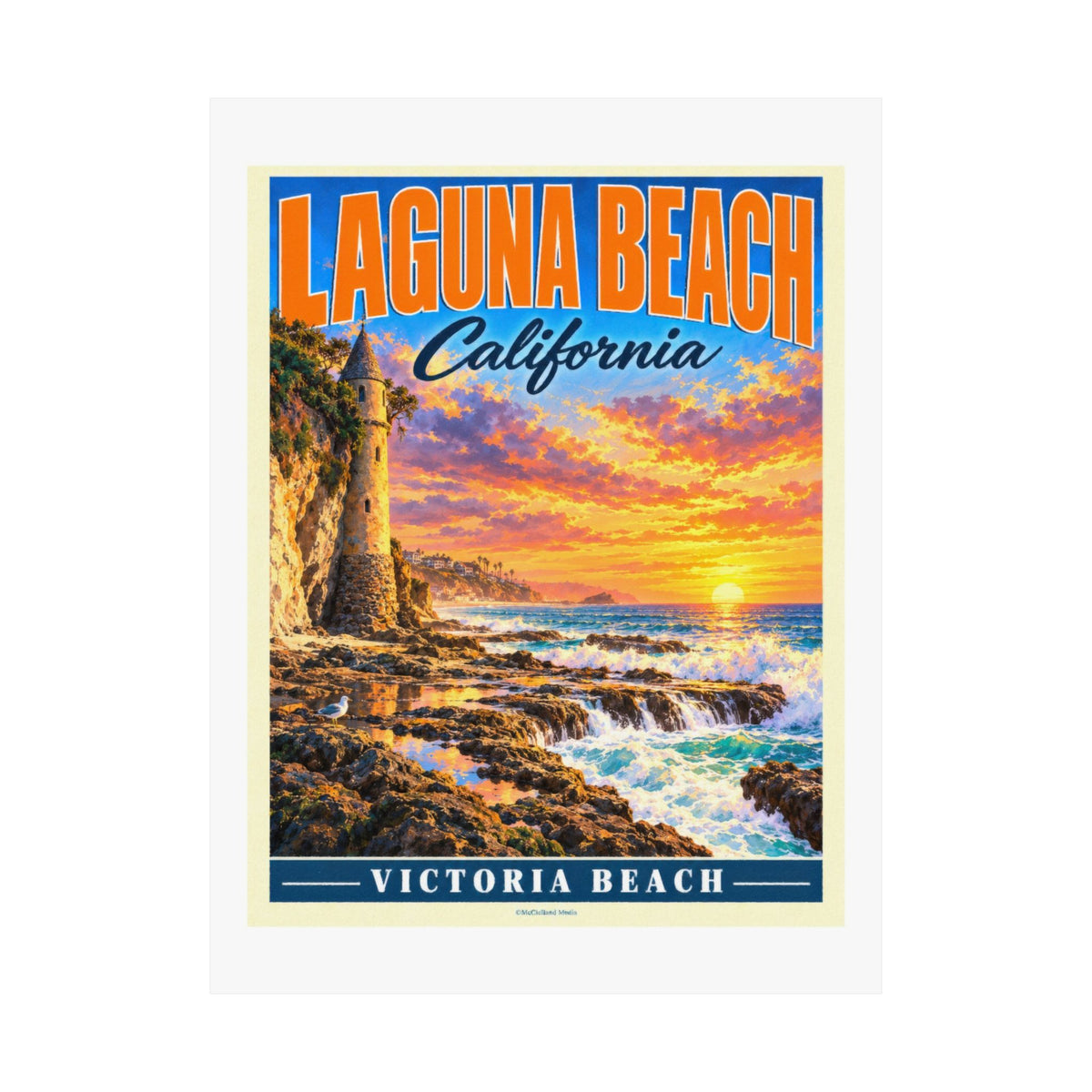 Victoria Beach Tower, Laguna Beach | Pacific Moderne Poster
