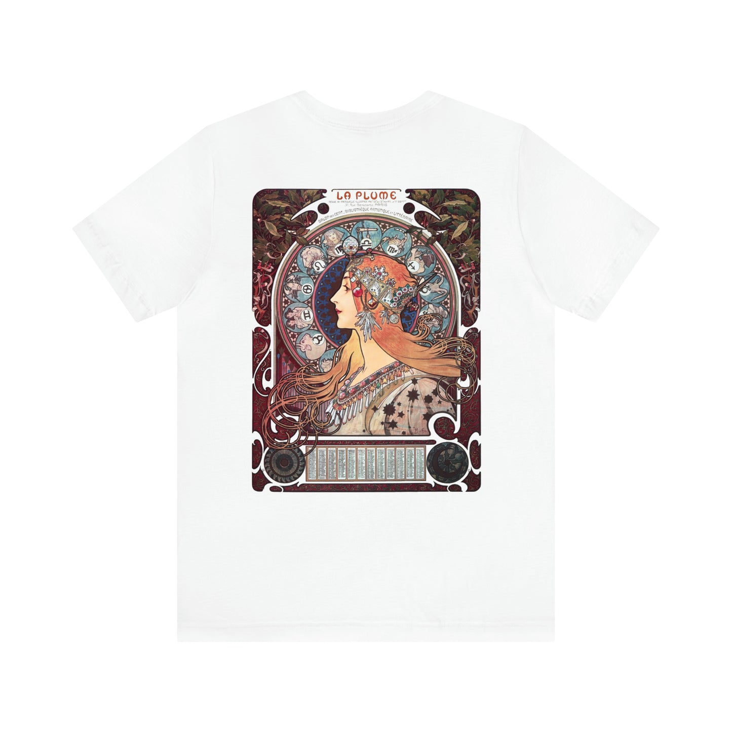 Zodiaque - La Plume | Alphonse Mucha | Unisex Jersey Short Sleeve Tee