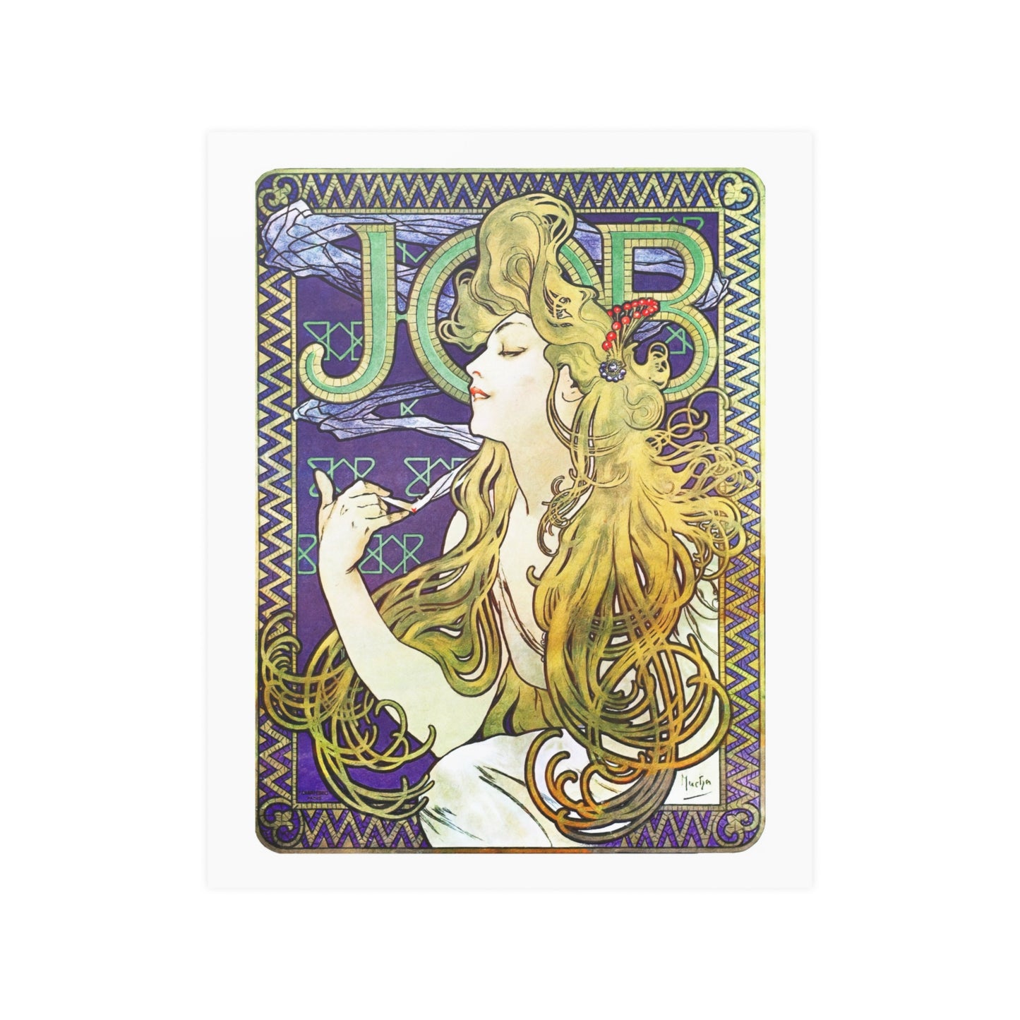 Job (1896) | Spaghetti Hair | Alphonse Mucha | Poster