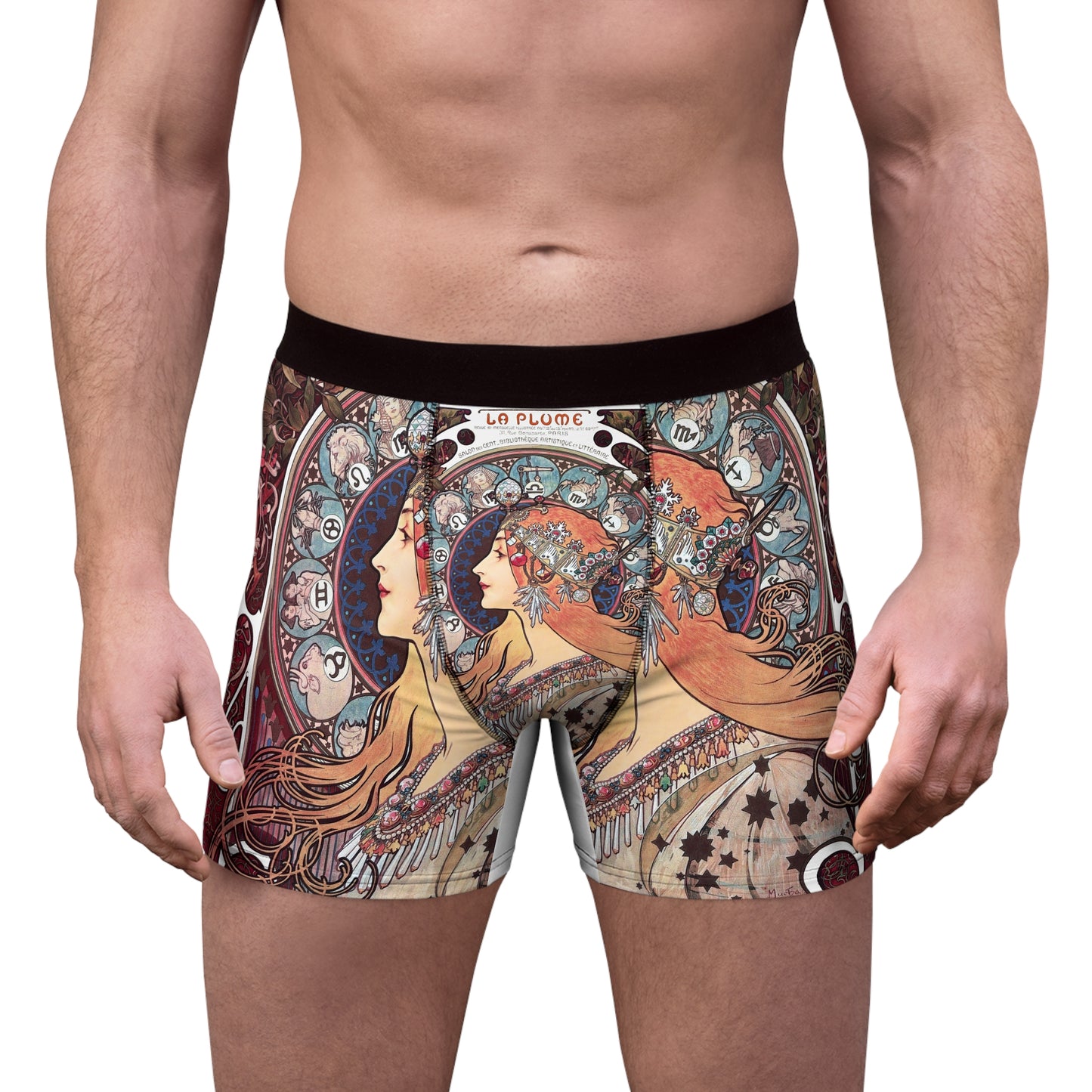 Zodiaque - La Plume | Alphonse Mucha | Men's Boxer Briefs