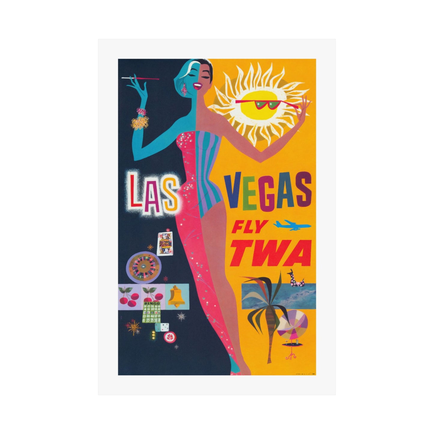 Las Vegas Air Travel #1  | TWA | Mid Century | Poster