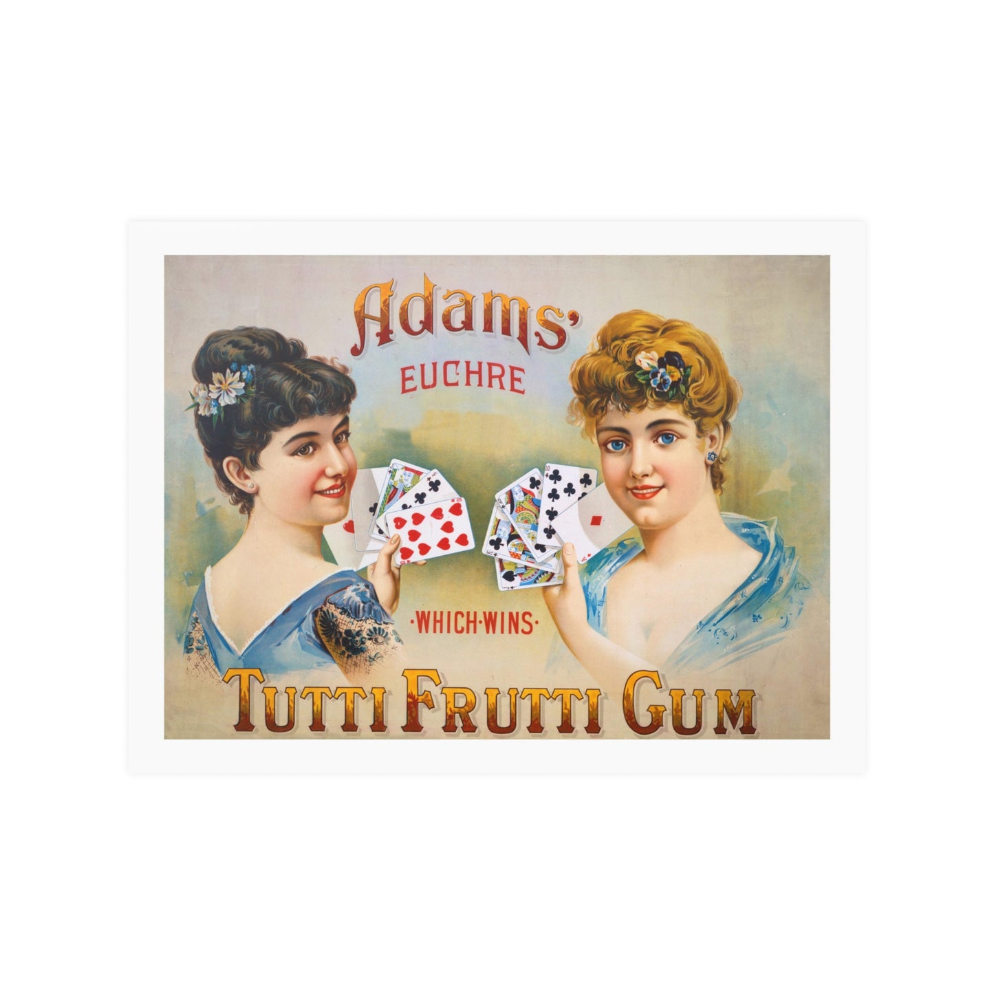 Adam's Tutti Frutti Gum | Vintage Litho Image