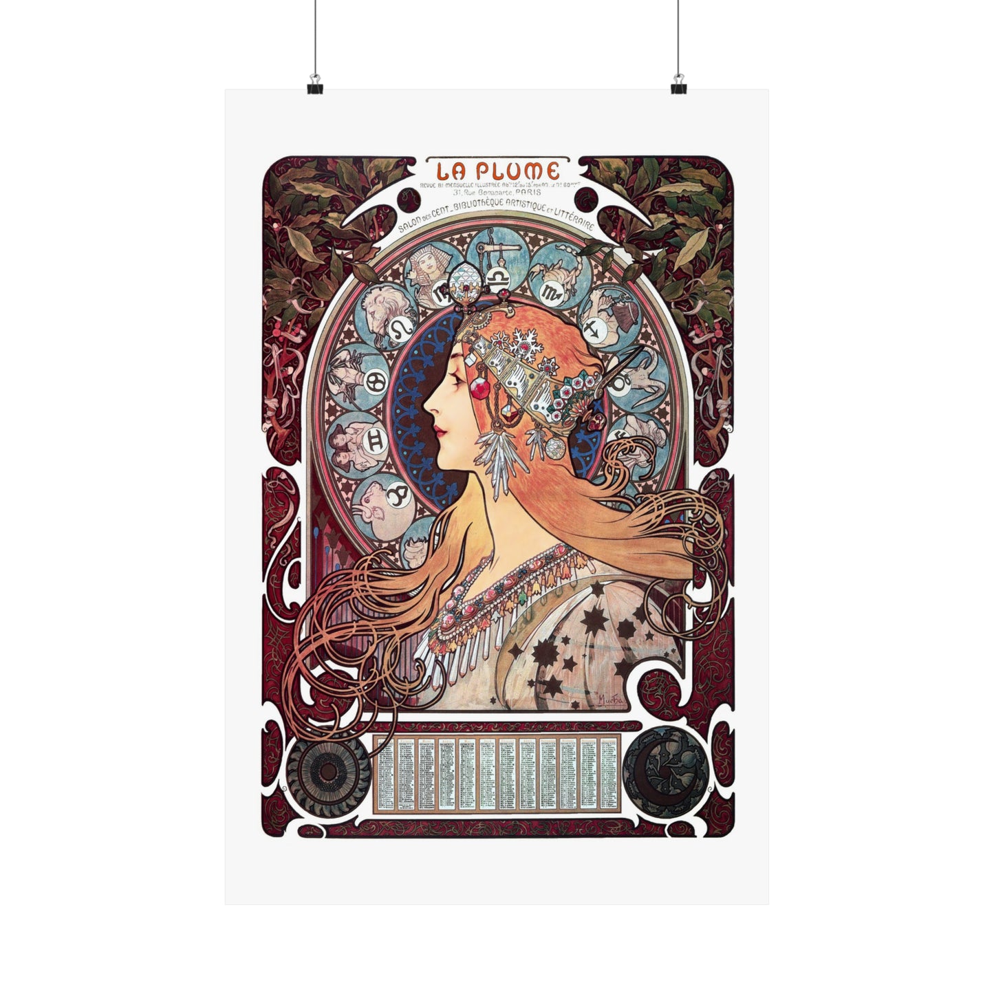 Zodiaque - La Plume | Alphonse Mucha | Premium Matte vertical posters