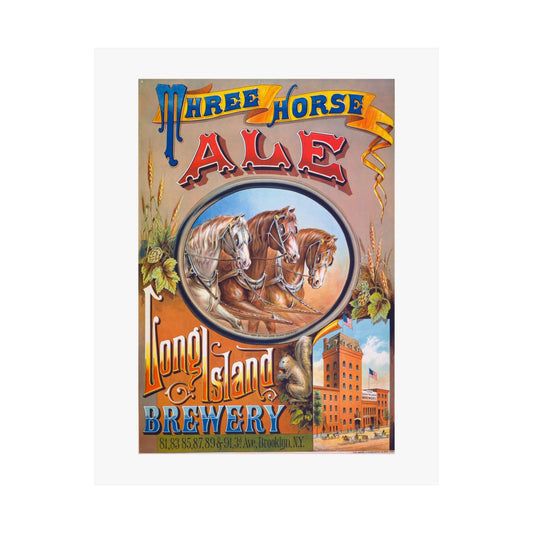 Three Horse Ale | Long Island Brewery | Poster