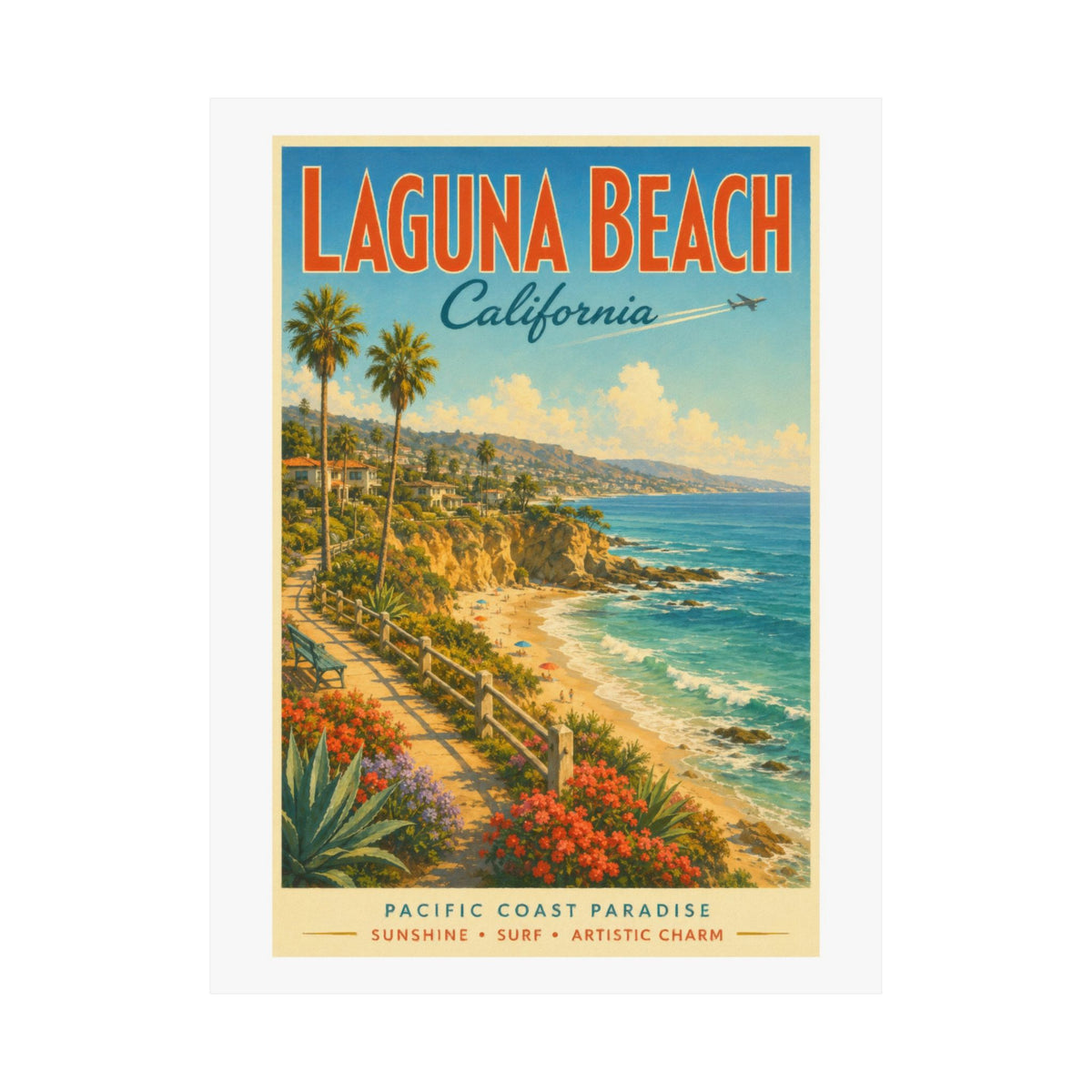 Laguna Beach Pacific Coast | Pacific Moderne Travel Poster