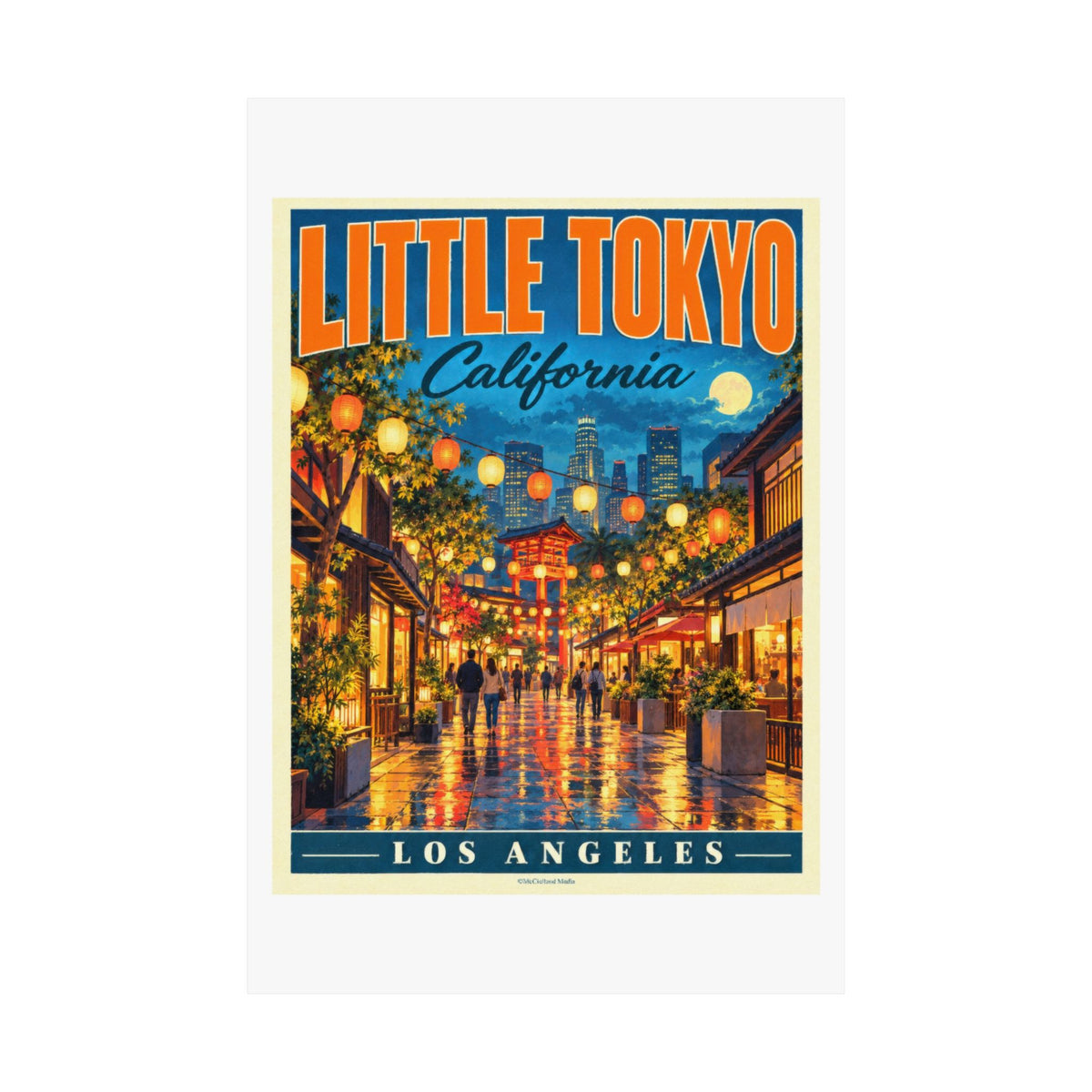 Little Tokyo, Los Angeles | Pacific Moderne Travel Poster
