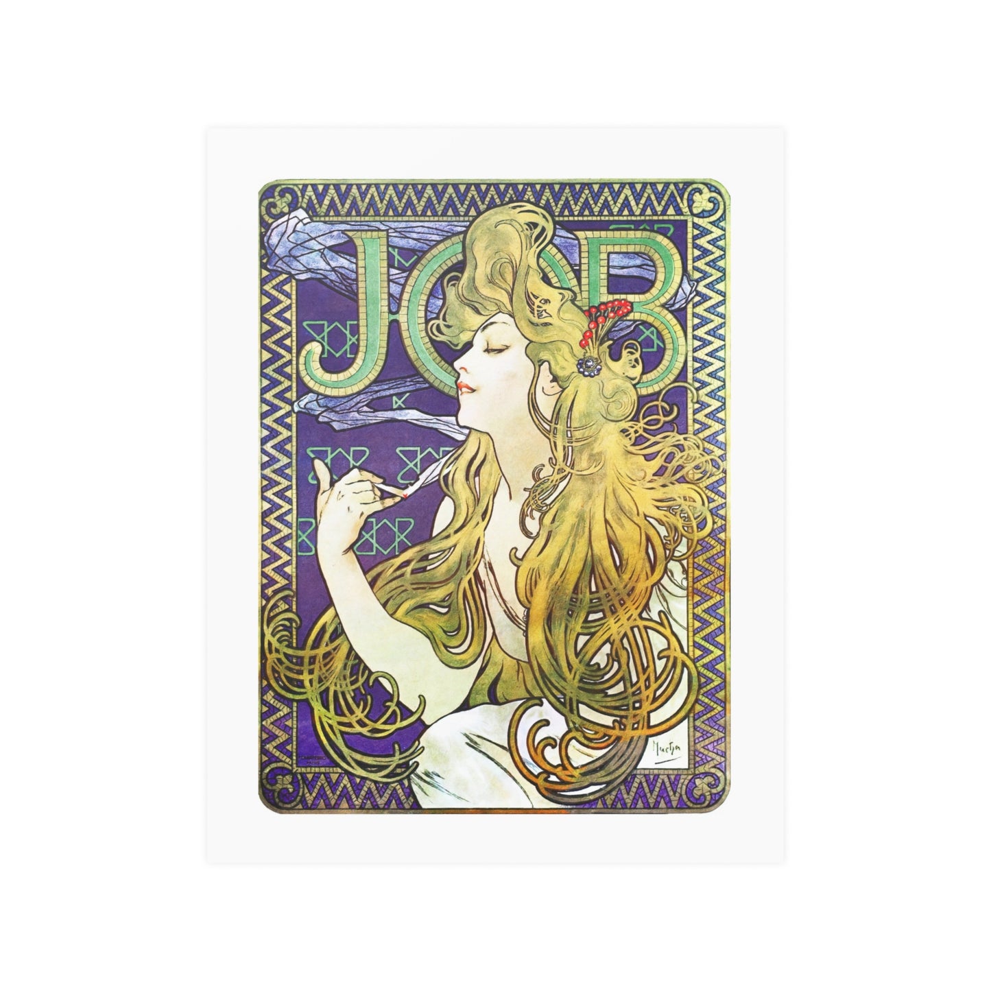 Job (1896) | Spaghetti Hair | Alphonse Mucha | Poster