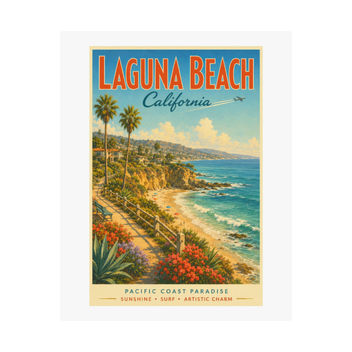 Laguna Beach Pacific Coast | Pacific Moderne Travel Poster