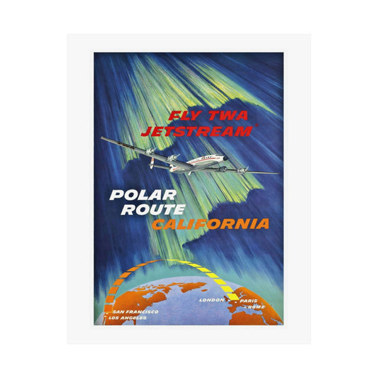 Polar Rout California | JetStream  | TWA | Mid Century | Poster