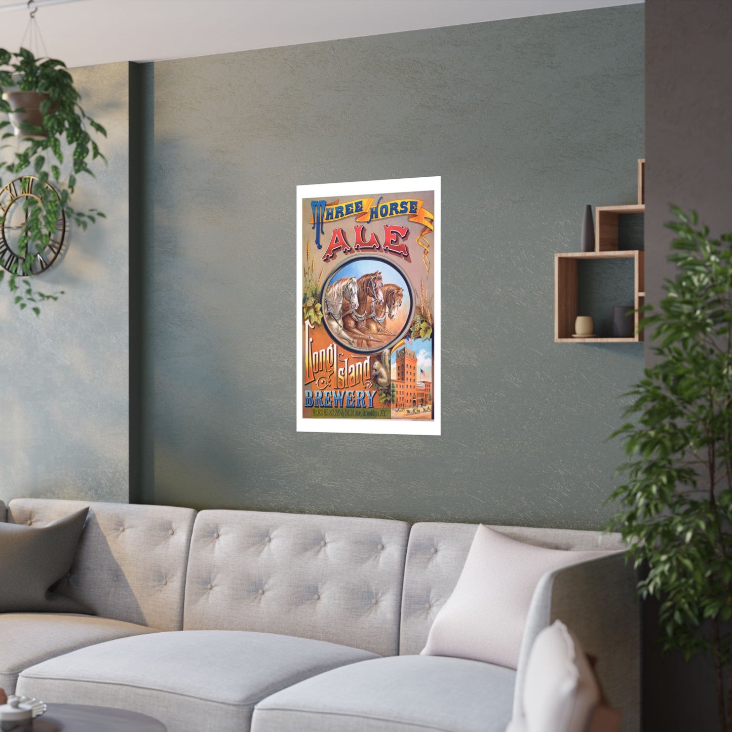 Three Horse Ale | Long Island Brewery | Poster