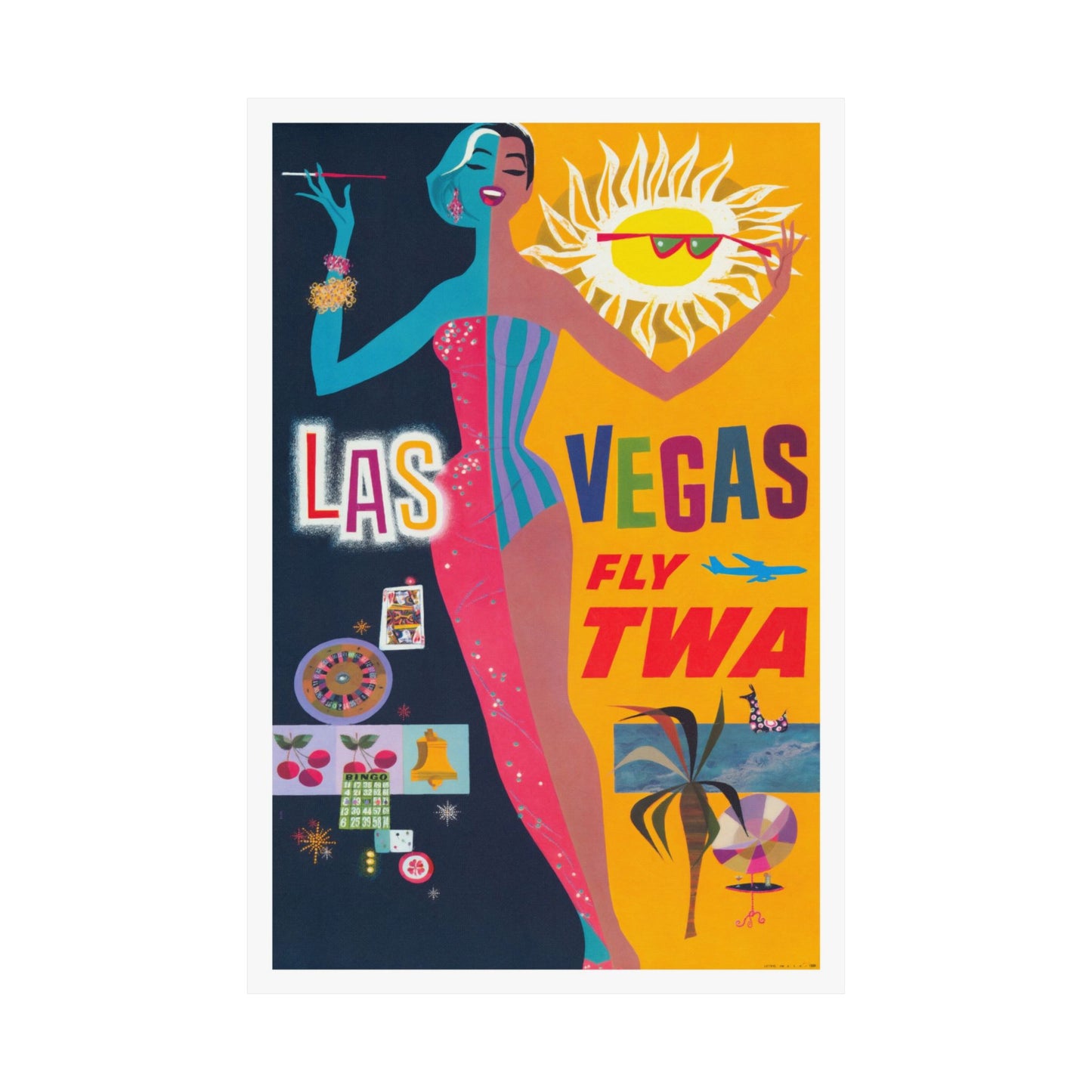 Las Vegas Air Travel #1  | TWA | Mid Century | Poster