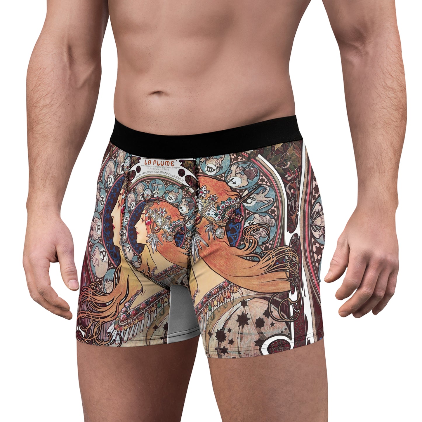 Zodiaque - La Plume | Alphonse Mucha | Men's Boxer Briefs