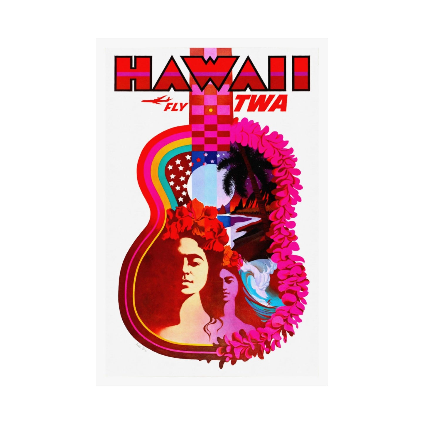 Hawaii Air Travel | TWA | Mid Century | Poster