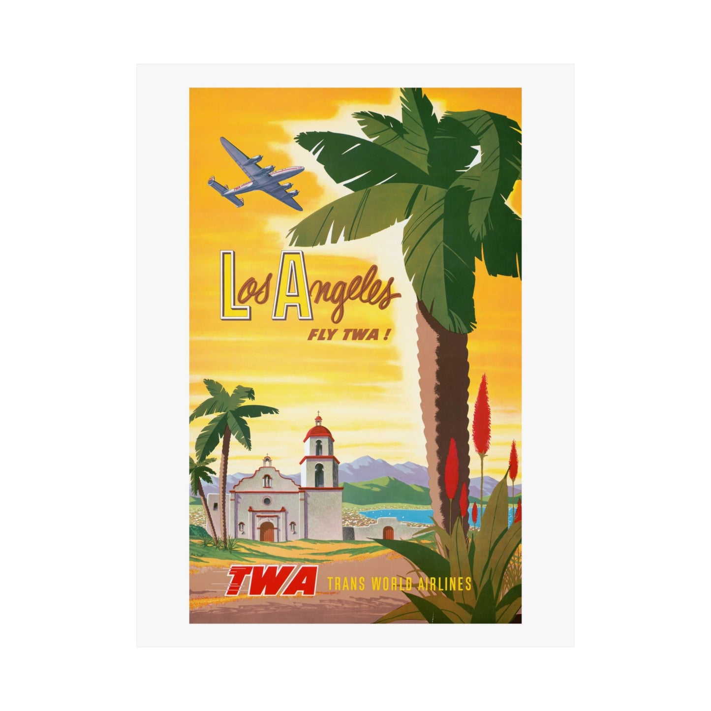 Los Angeles Air Travel #1 | TWA | Mid Century | Poster