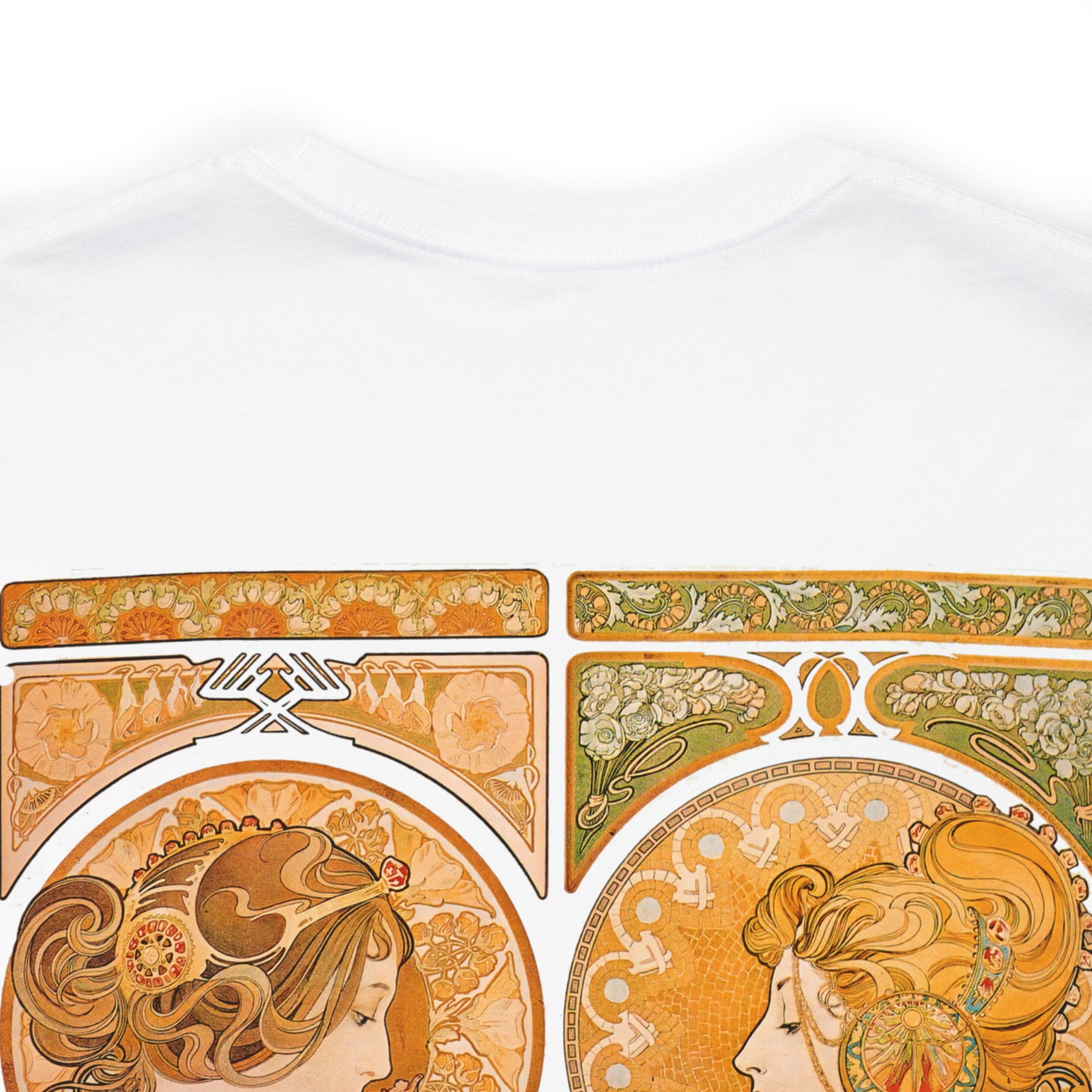 Primrose and Feather | Alphonse Mucha | Unisex Jersey Short Sleeve Tee