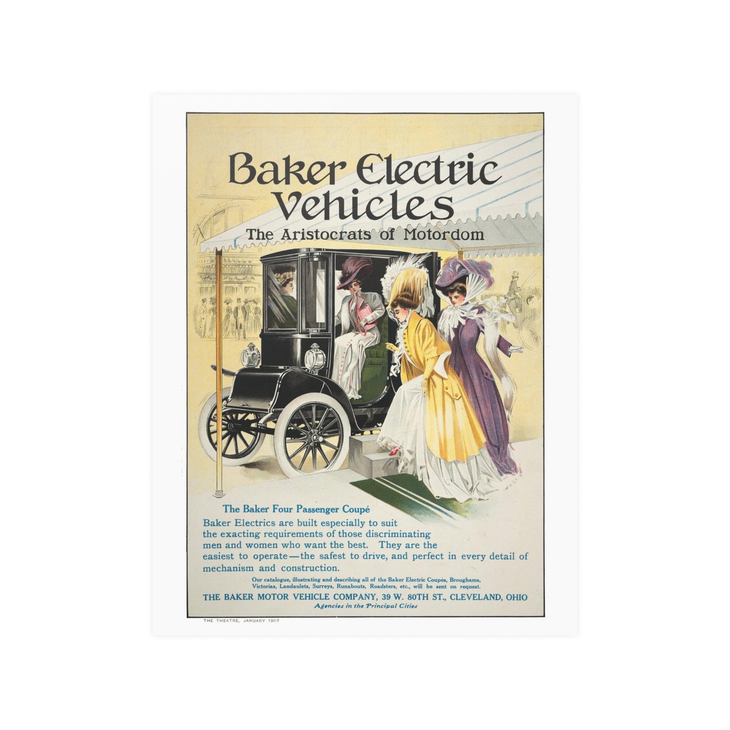 Baker Electric Car | Four Passenger Coupe | Poster