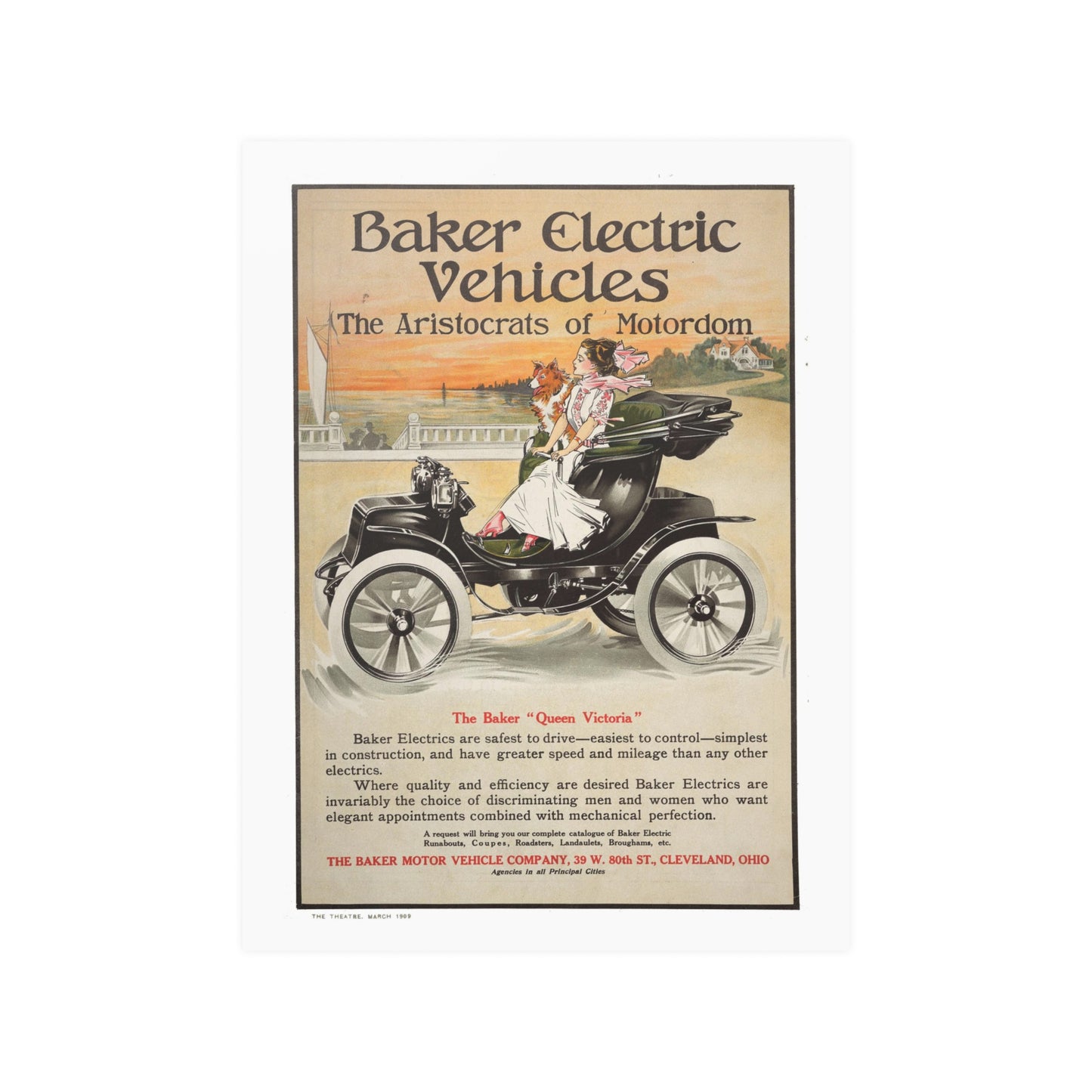 Baker Electric Car | Queen Victoria | Poster