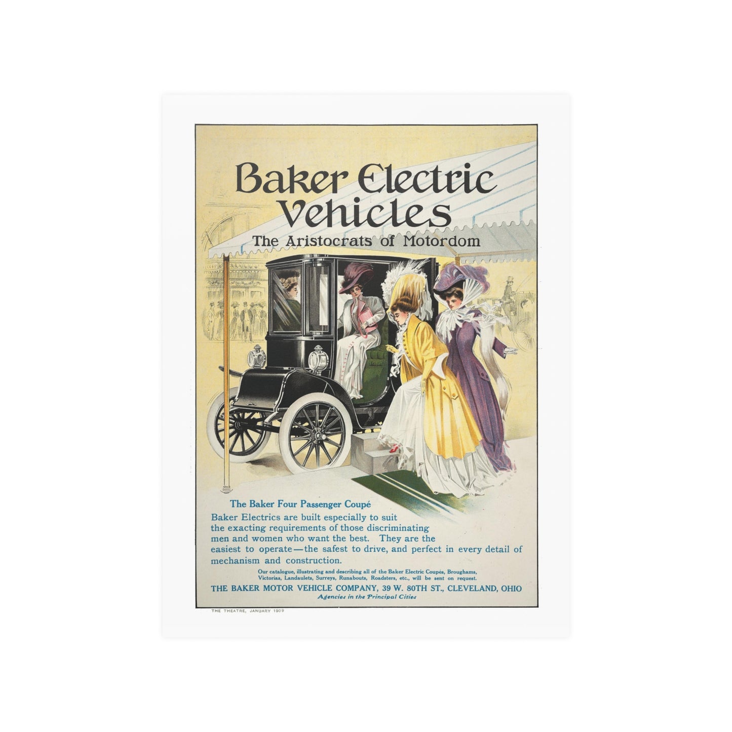 Baker Electric Car | Four Passenger Coupe | Poster