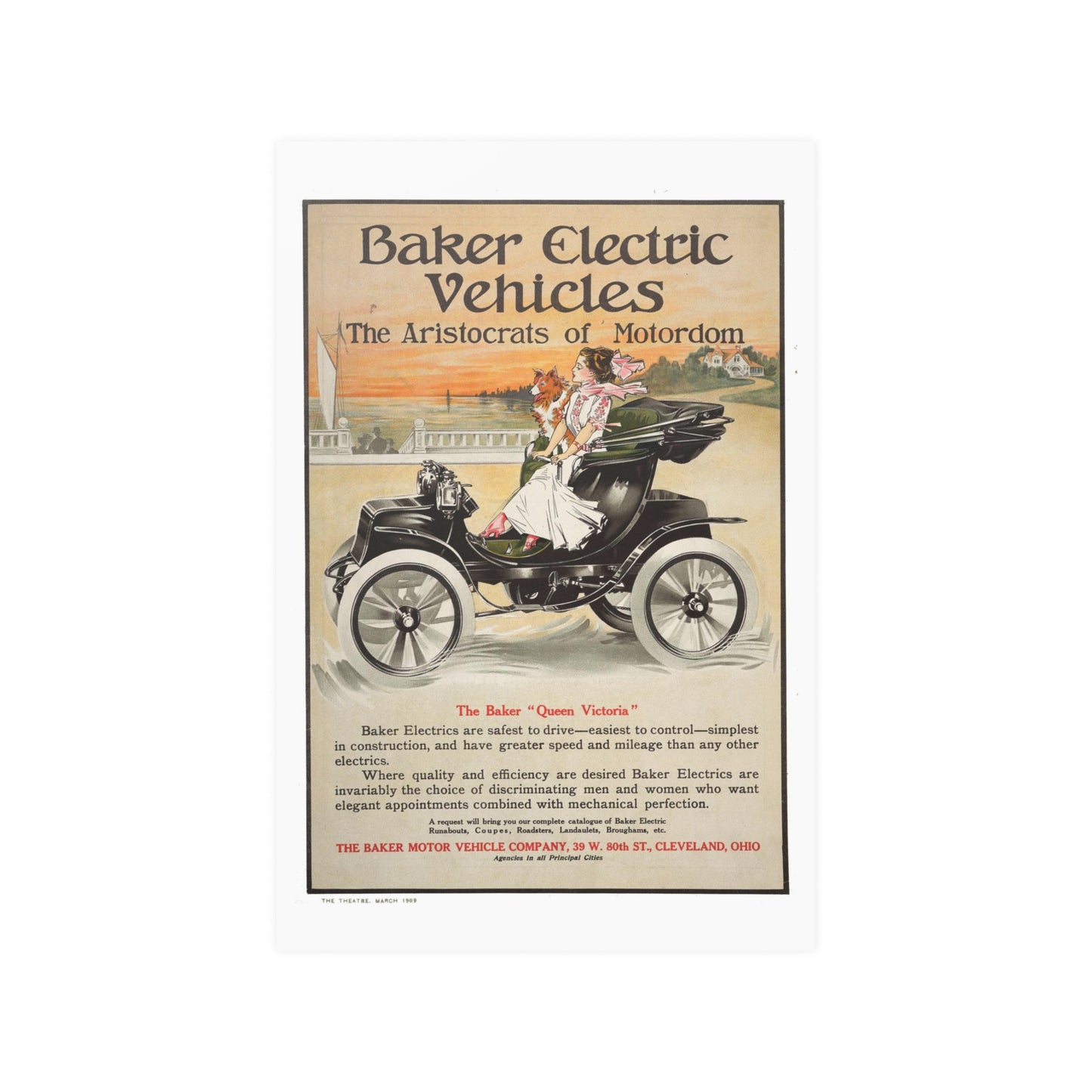 Baker Electric Car | Queen Victoria | Poster