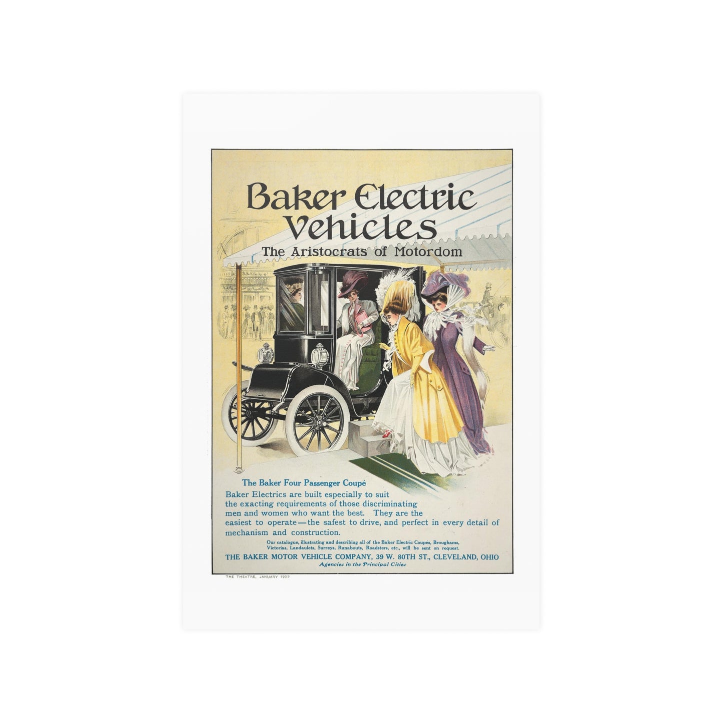 Baker Electric Car | Four Passenger Coupe | Poster