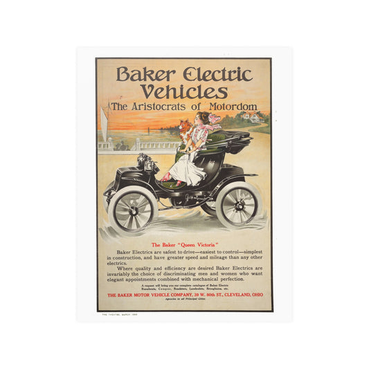 Baker Electric Car | Queen Victoria | Poster