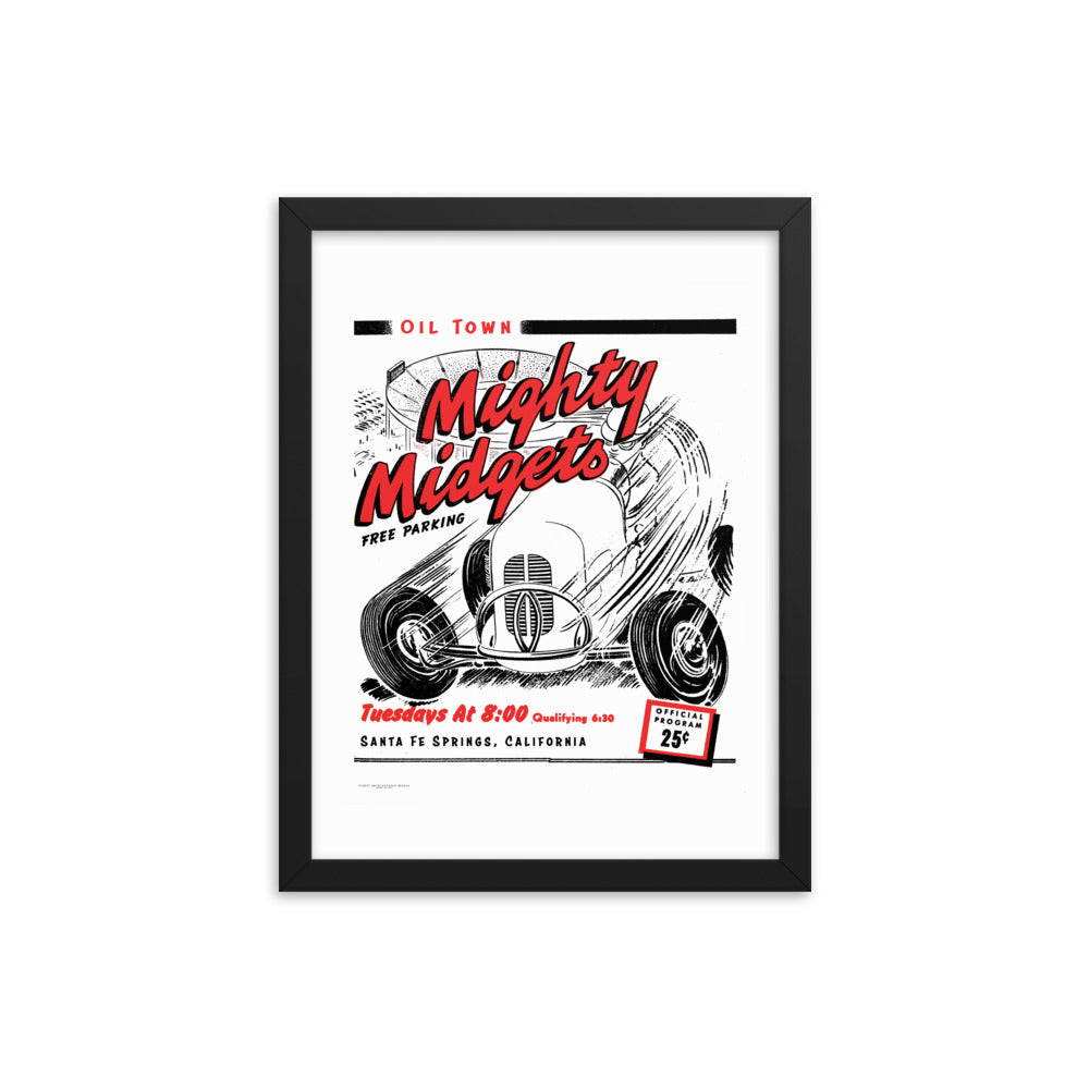 Mighty Midgets Oil Town | Framed poster