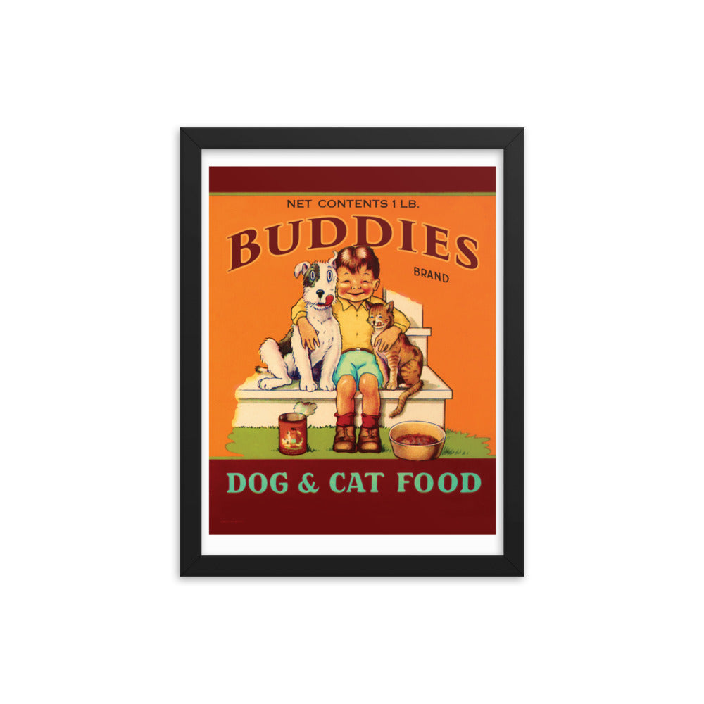 Buddies Dog and Cat Food | Framed poster