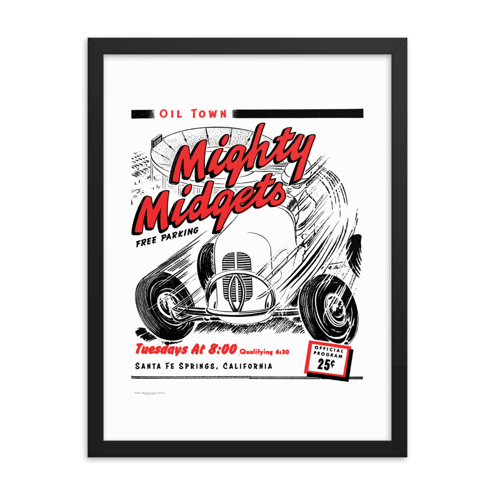 Mighty Midgets Oil Town | Framed poster