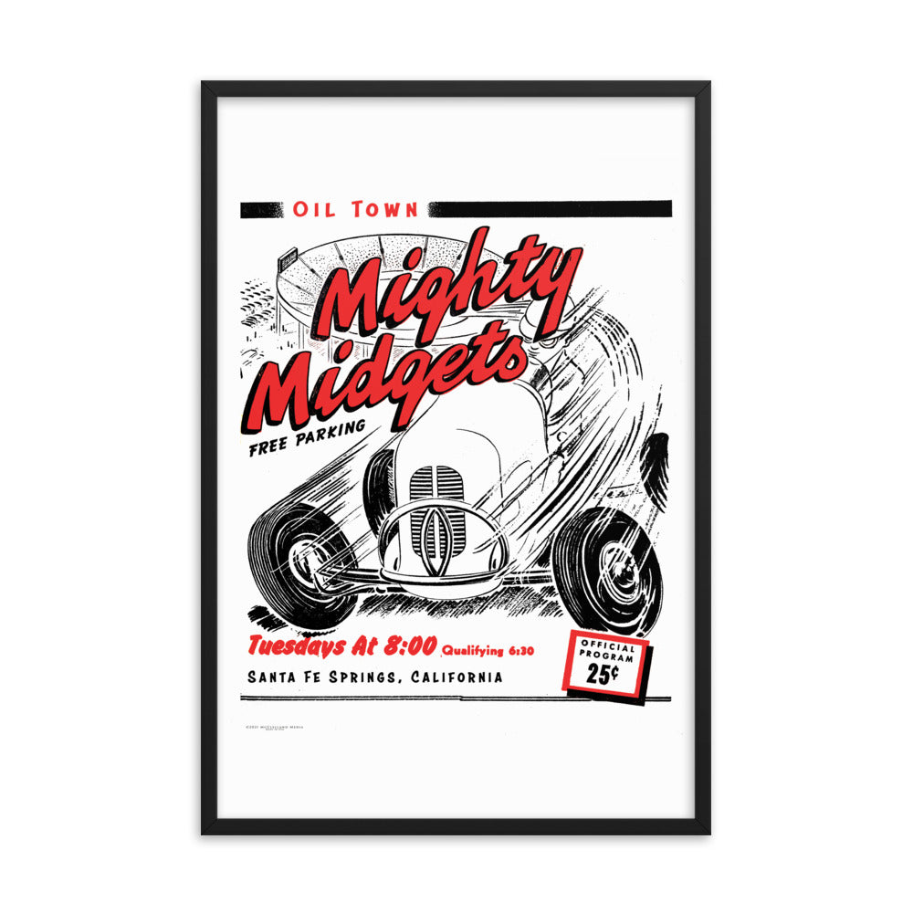 Mighty Midgets Oil Town | Framed poster