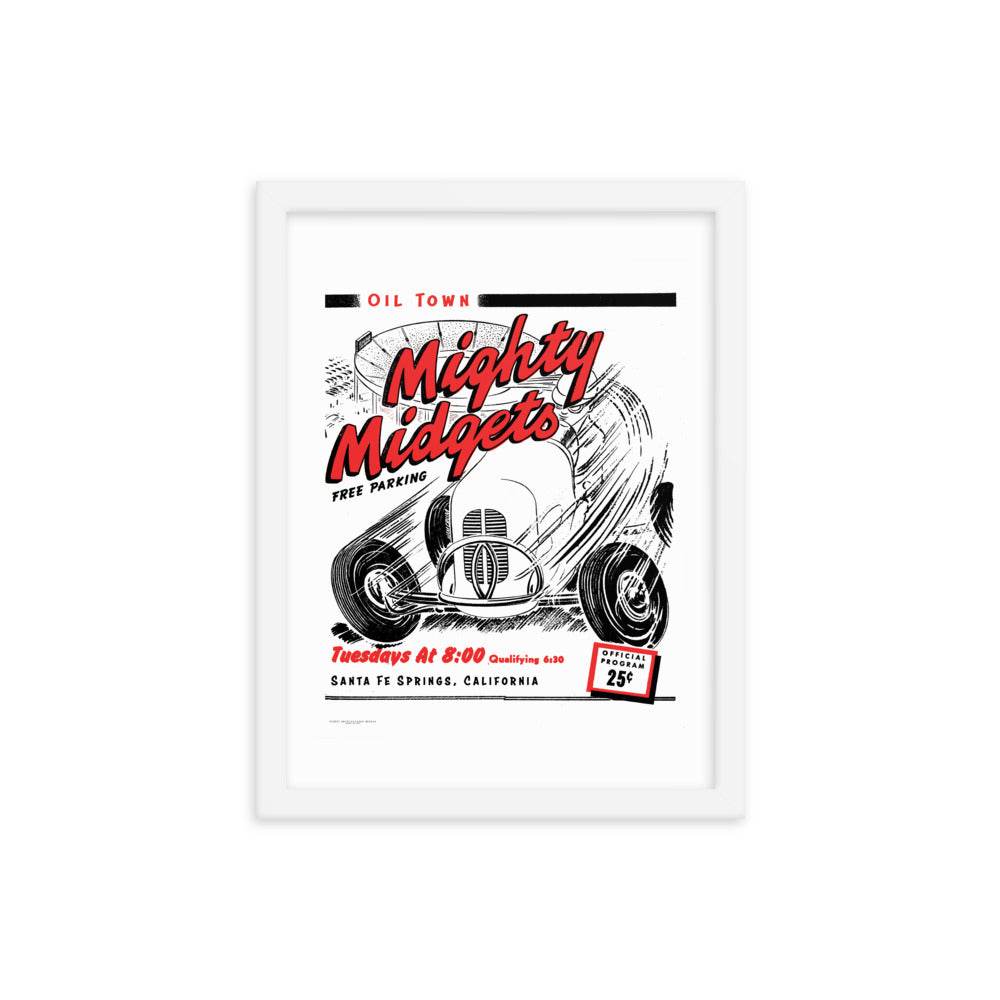 Mighty Midgets Oil Town | Framed poster