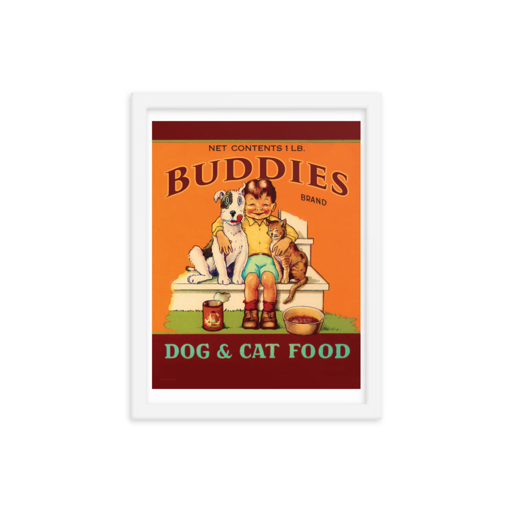 Buddies Dog and Cat Food | Framed poster