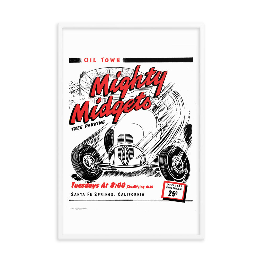 Mighty Midgets Oil Town | Framed poster